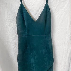 superdown Carrie Green Suede Mini Dress